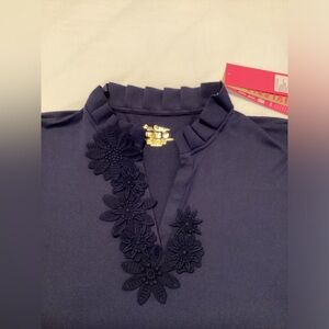 Lilly Pulitzer Luxletic Navy Shirt L